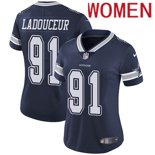 Women Dallas Cowboys 91 L. P. Ladouceur Nike Navy Vapor Limited NFL Jersey